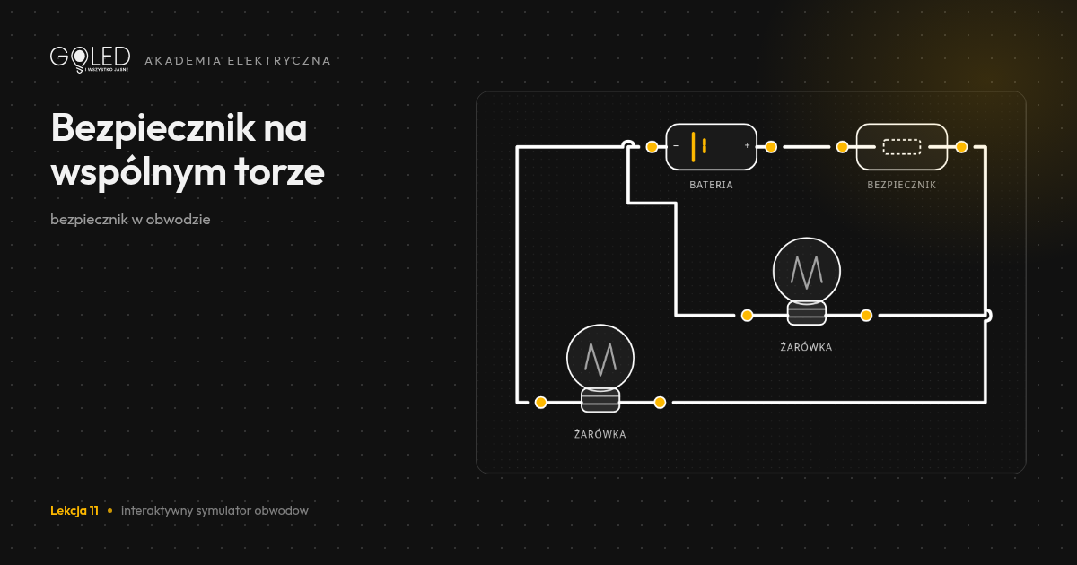 Schemat: Gdzie wpiąć bezpiecznik, żeby chronił cały obwód?