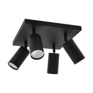 LAMPA ŚCIENNO-SUFITOWA MANAM GU10 4D BLACK Lampy ścienno-sufitowe