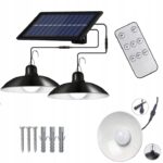 LAMPA SOLARNA LED PODWÓJNA ZEWNETRZNA OGRODOWA WISZĄCA ŻYRANDOL 3