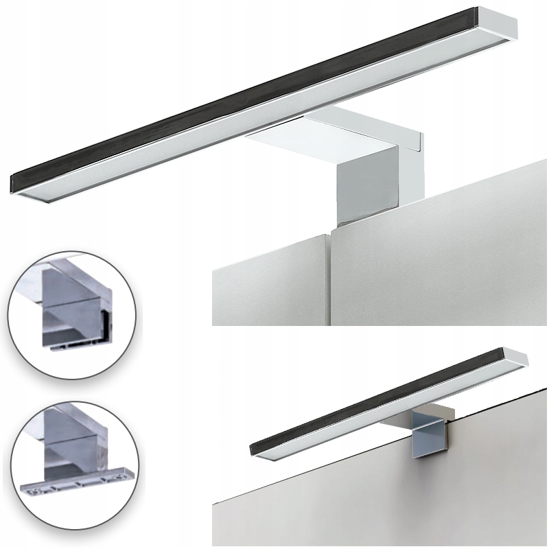 KINKIET ŁAZIENKOWY 2W1 LED 5W NAD LUSTRO NA SZAFKĘ 30CM CHROM IP44 230V