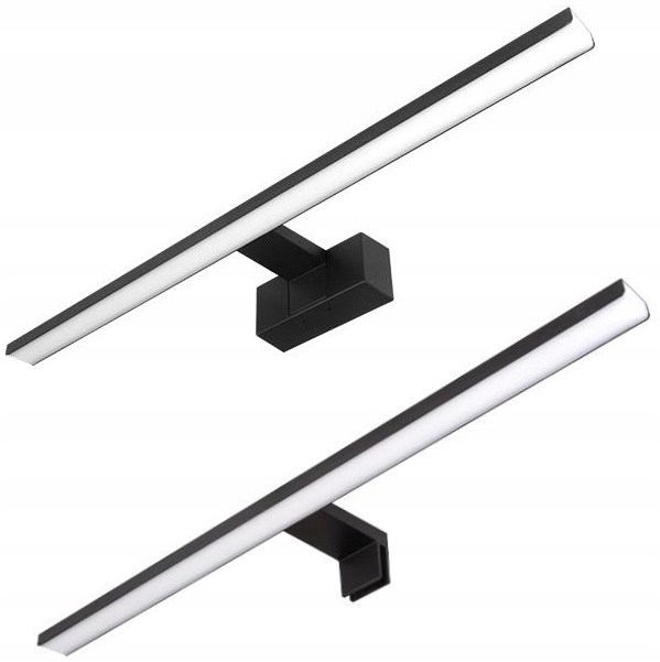 LAMPA ŁAZIENKOWA KINKIET CZARNY LED 12W 50cm NAD LUSTRO SZAFKĘ NA ŚCIENĘ