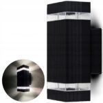 KINKIET ELEWACYJNY LAMPA ZEWNĘTRZNA CZARNA KINKIET ŚCIENNY 2x GU10 ALUMINUM