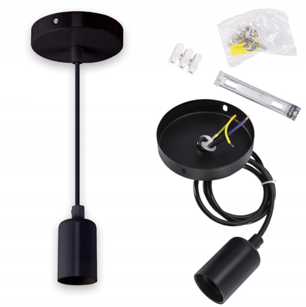 LAMPA WISZĄCA ZWIS METALOWY E27 DO ŻARÓWEK, 100cm
