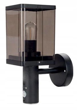LAMPA OGRODOWA ELEWACYJNA ZEWNĘTRZNA SCIENNA Z CZUJNIKIEM DYMIONA 1xE27