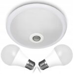 LAMPA PLAFON OPRAWA 20W Z CZUJNIKIEM RUCHU 2 x LED 10W E27 Z ZARÓWKAMI