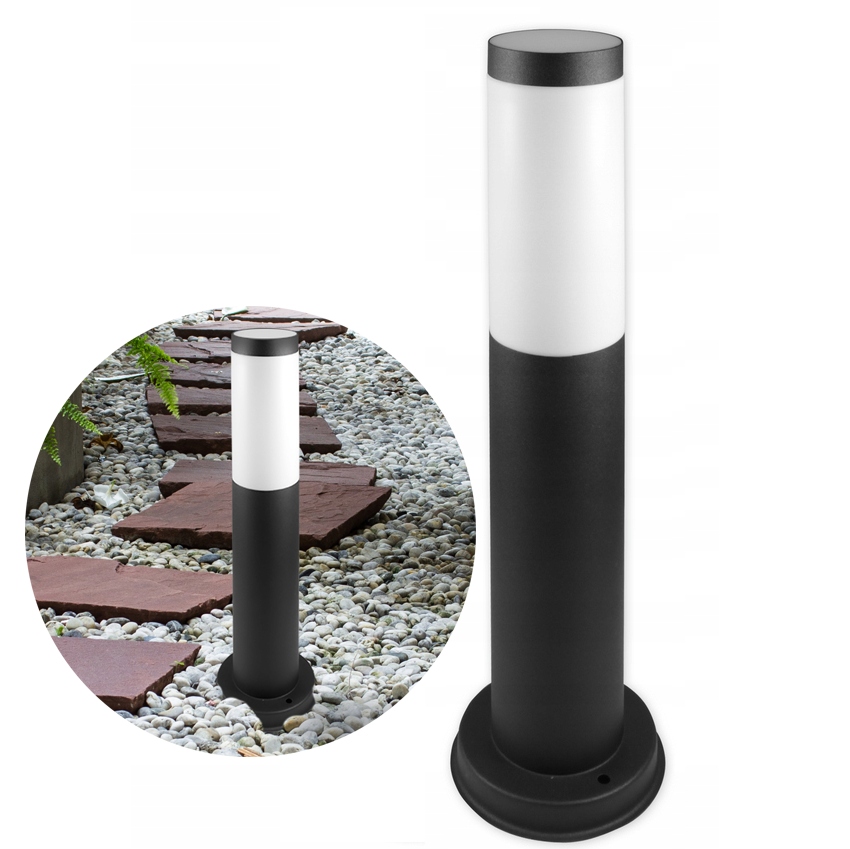 LAMPA OGRODOWA STOJĄCA SŁUPEK ZEWNETRZNY CZARNA 45CM E27