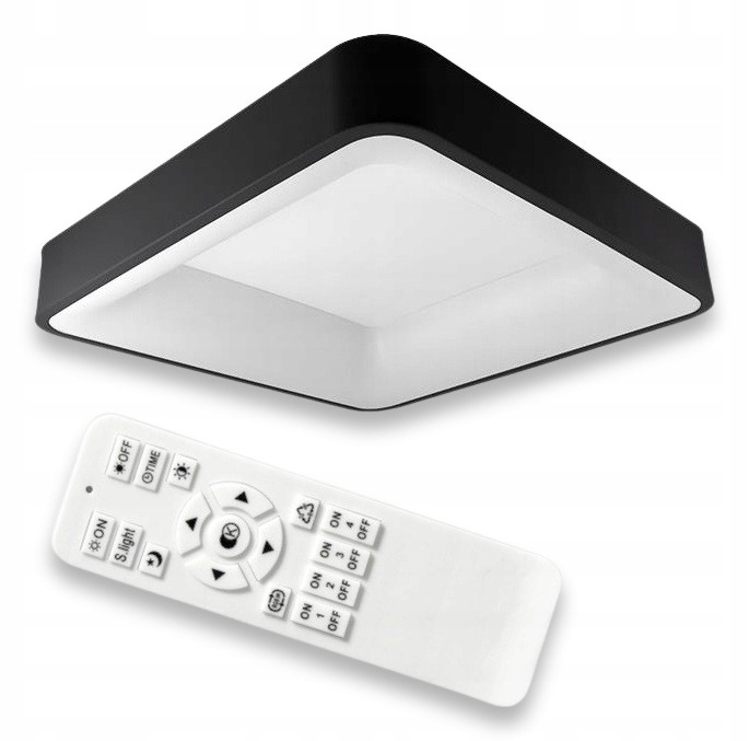 LAMPA SUFITOWA PLAFON ŻYRANDOL LED 52W + PILOT+ PAMIĘĆ BARWY ŚWIATŁA CZARNY