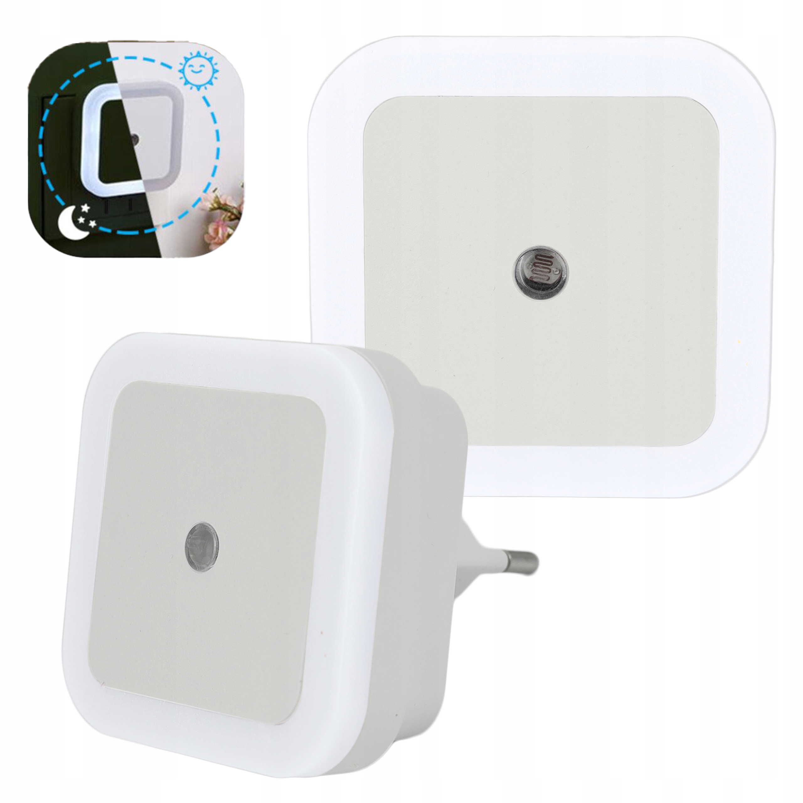 LAMPKA LED 1W NOCNA DLA DZIECI DO ZASYPIANIA DO KONTAKTU CZUJNIK ZMIERZCHU