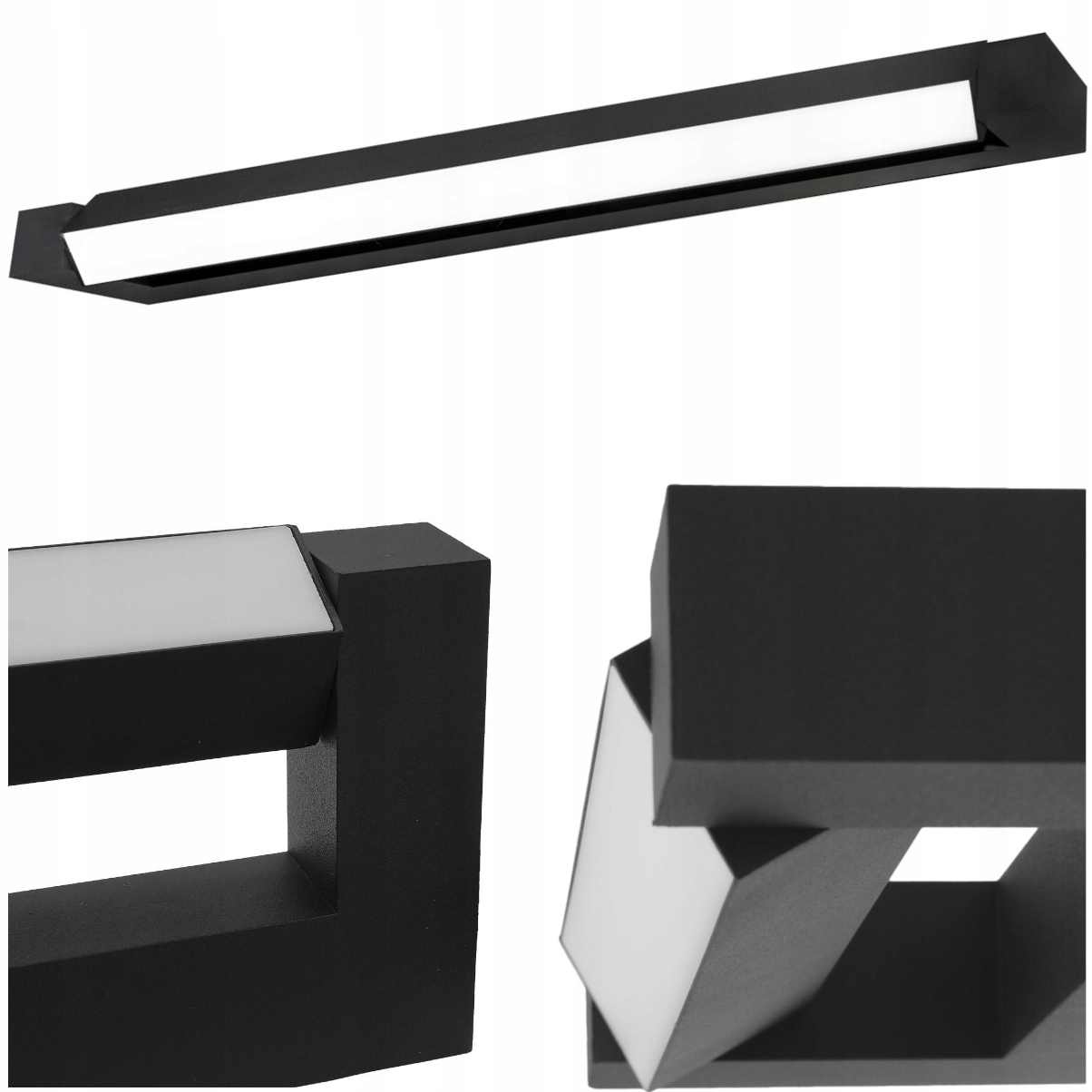 KINKIET ŁAZIENKOWY LED 32W (2x16W) NAD LUSTRO CZARNY IP54 DWUKIERUNKOWY