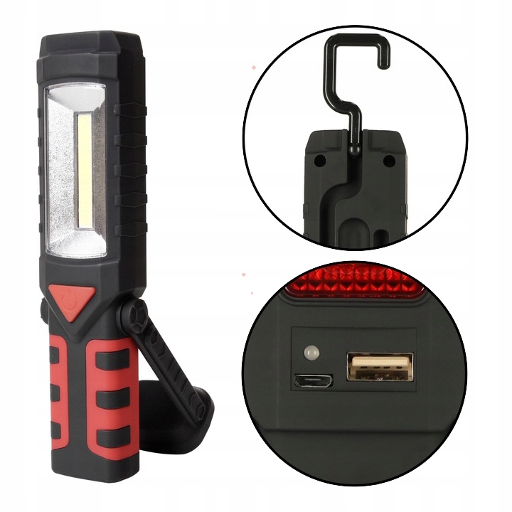 LATARKA AKUMLATOROWA LED LAMPA WARSZTATOWA 3W1 3W + 1W MAGNES