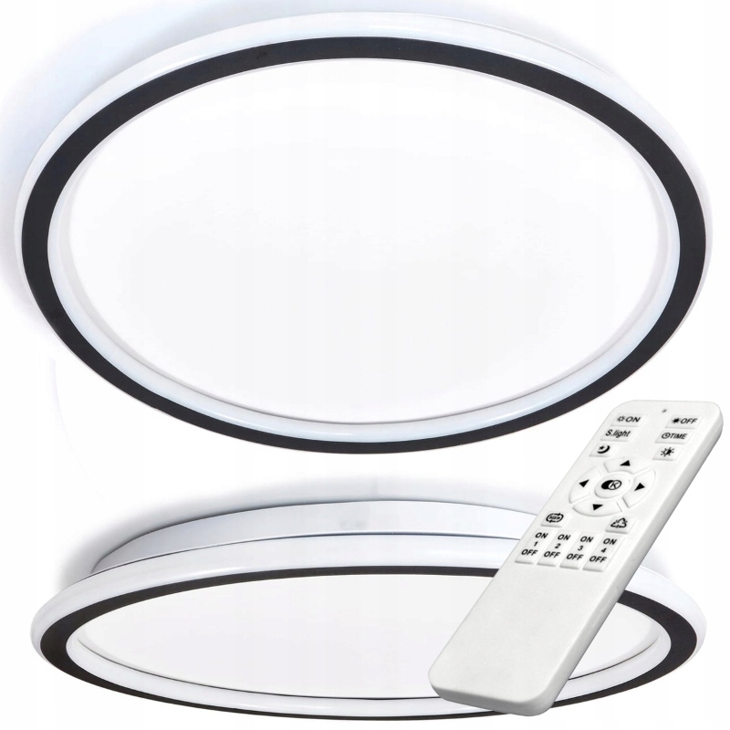 LAMPA SUFITOWA PLAFON ŻYRANDOL LED 66W + PILOT+ PAMIĘĆ BARWY ŚWIATŁA CZARNY
