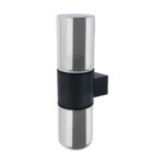 LAMPA OGRODOWA ELEWACYJNA ZEWNĘTRZNA SCIENNA 2XE27 GÓRA DÓŁ SZKŁO CHROM