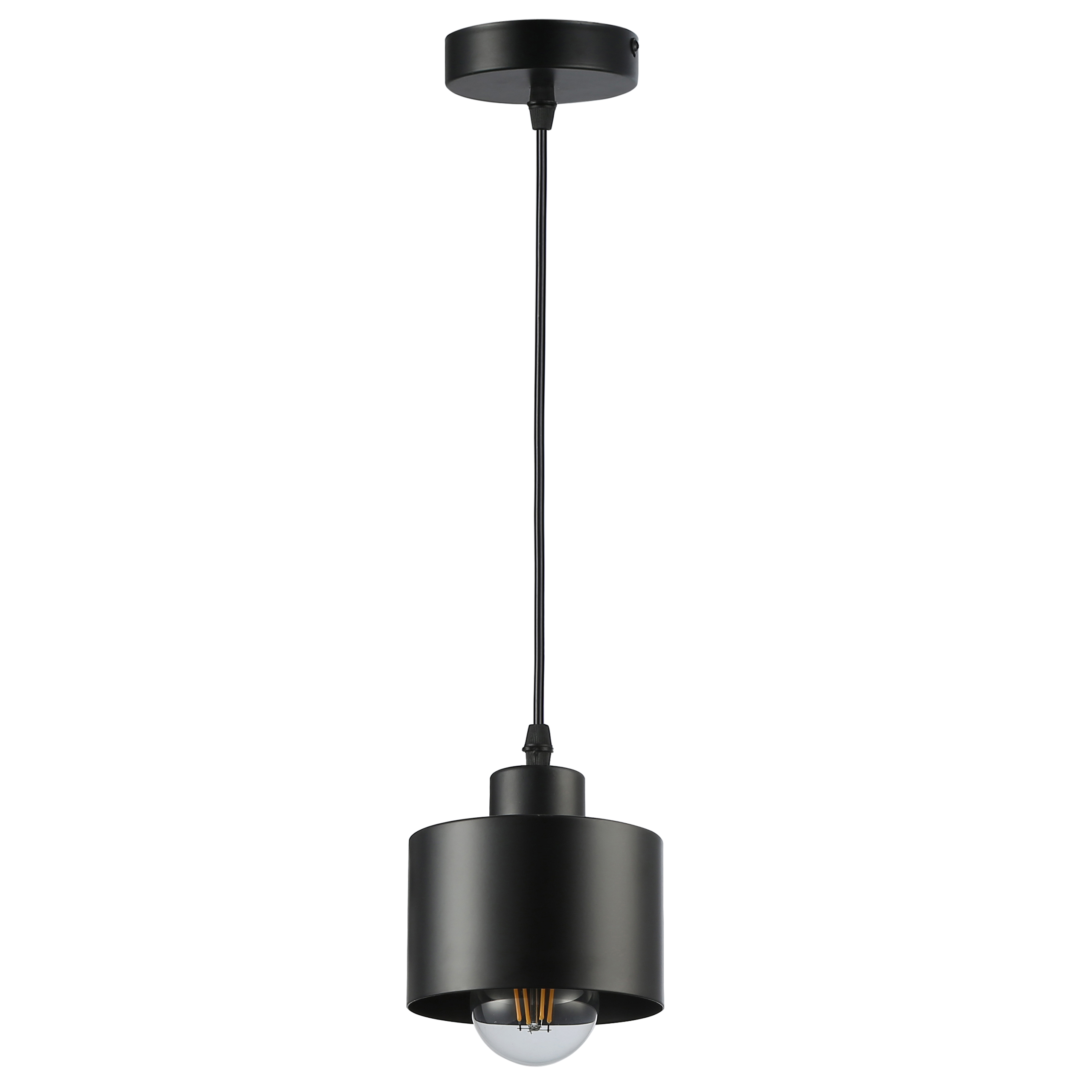 LAMPA WISZĄCA ZWIS METALOWY E27 DO ŻARÓWEK, 100cm CZARNA