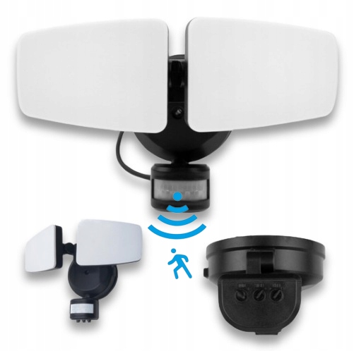 KINKIET ELEWACYJNY ZEWNETRZNY HALOGEN Z CZUJNIKIEM RUCHU 2x12W IP54 CCT