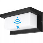 KINKIET ZEWNĘTRZNY LAMPA ELEWACYJNA OGRODOWA LED 12W CZUJNIK RUCHU IP65 ALU