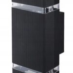 LAMPA ELEWACYJNA ZEWNĘTRZNA CZARNA TARAS KINKIET ŚCIENNY 2x GU10 ALUMINUM