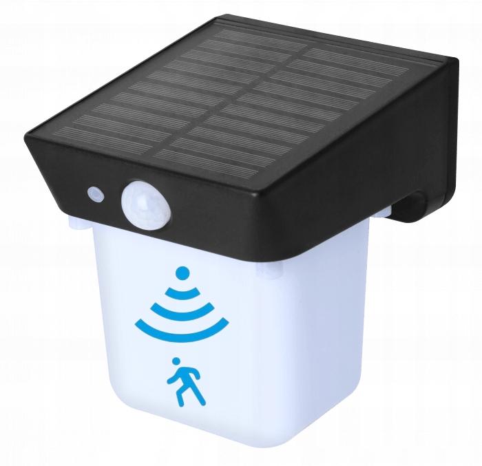 LAMPA SOLARNA ELEWACYJNA LED Z CZUJNIKIEM RUCHU I ZMIERZCHU REGULOWANA IP54