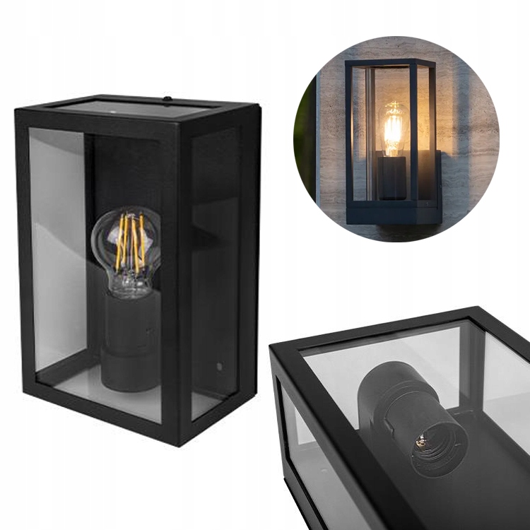 KINKIET OGRODOWY ELEWACYJNY ZEWNĘTRZNY LAMPA SCIENNA 1XE27 IP44 CLEAR