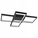 LAMPA SUFITOWA PLAFON ŻYRANDOL LED 72W CZARNY + PILOT+ PAMIĘĆ