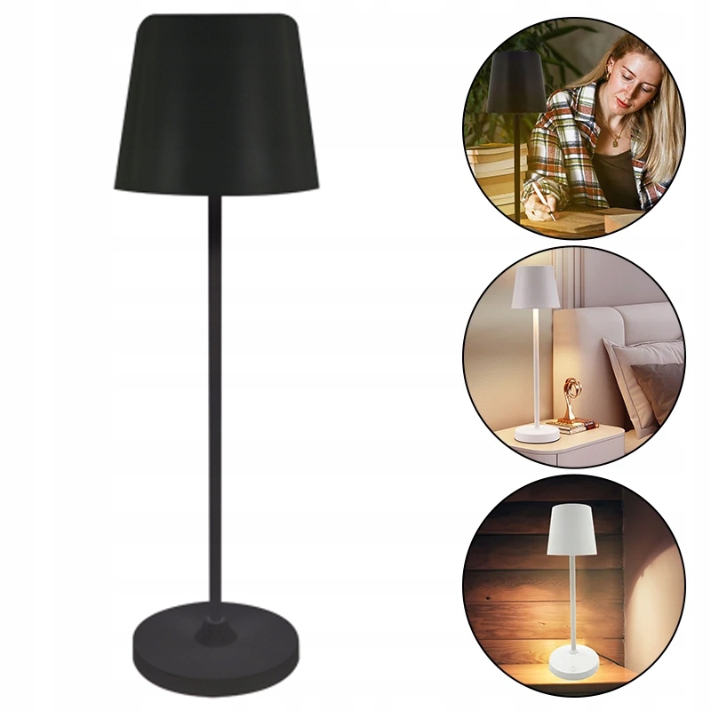 LAMPKA STOŁOWA LED 2W ZEWNETRZNA NA TARAS BALKON OZDOBNA IP54 CZARNA CCT