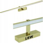 KINKIET ŁAZIENKOWY LAMPA NAD LUSTRO DO ŁAZIENKI LED 18W ZŁOTY METAL IP44