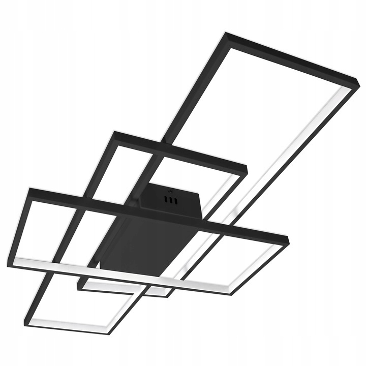 LAMPA SUFITOWA PLAFON ŻYRANDOL LED 126W CZARNY + PILOT+ PAMIĘĆ