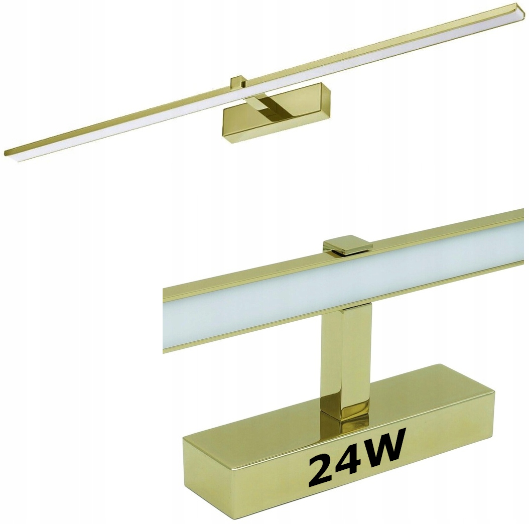KINKIET ŁAZIENKOWY LAMPA NAD LUSTRO DO ŁAZIENKI LED 24W ZŁOTY IP44 METAL