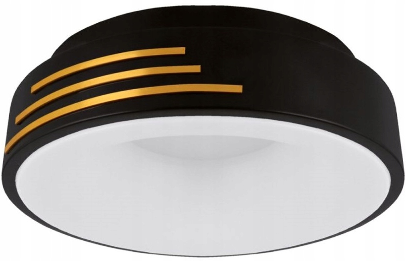 PLAFON LAMPA SUFITOWA DEKORACYJNA 24W CZARNO ZŁOTA DEKORACJA NATYNKOWA