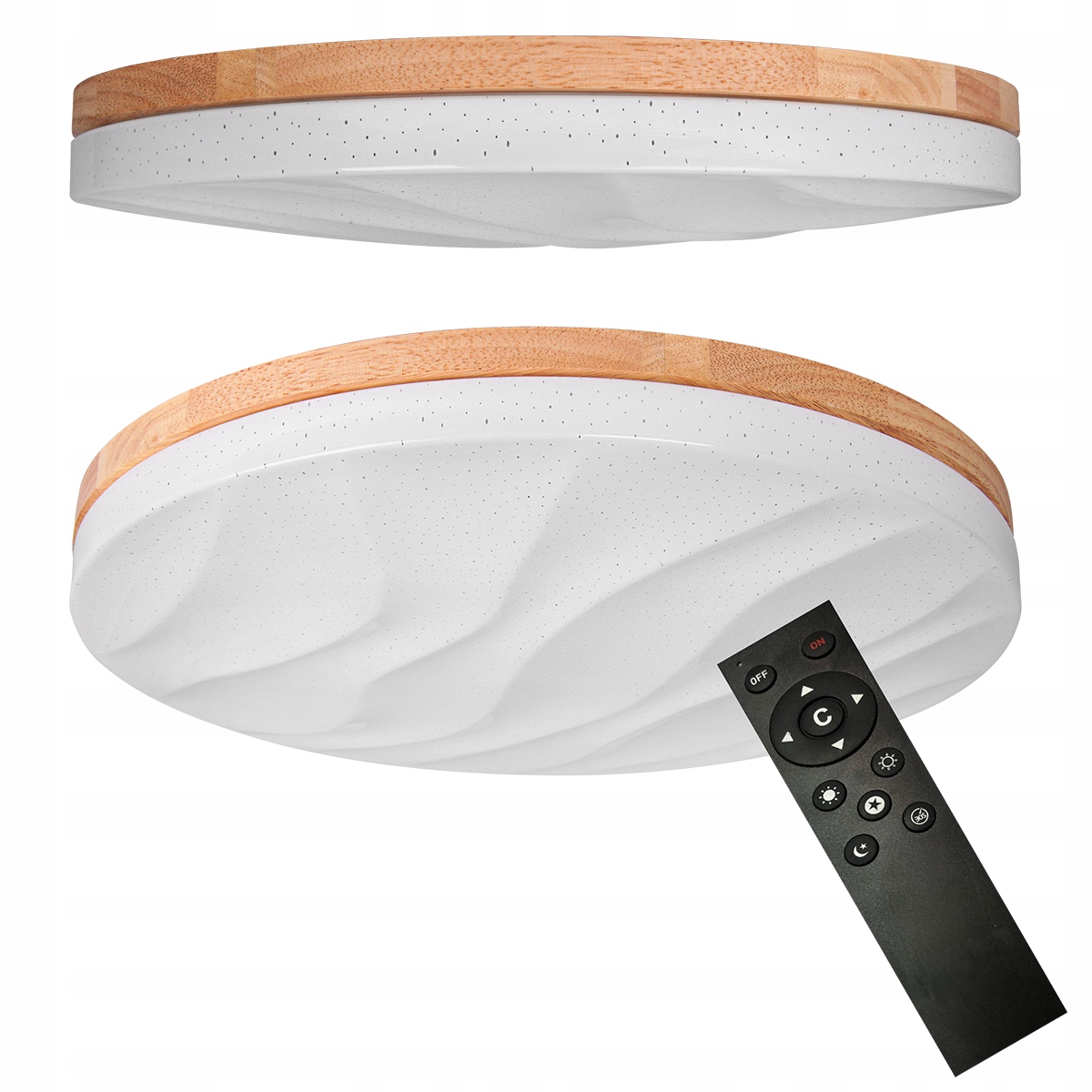 LAMPA PLAFON LED ŁAZIENKOWY 54W CCT PILOT DEKORACYJNY RING EFEKT GWIAZD