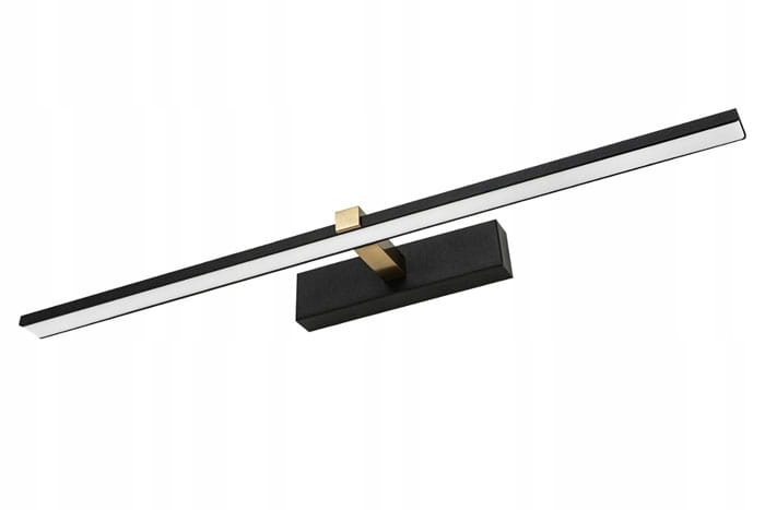 KINKIET ŁAZIENKOWY LED 12W LAMPA NAD LUSTRO OBRAZ CZARNO-ZŁOTY METAL IP44