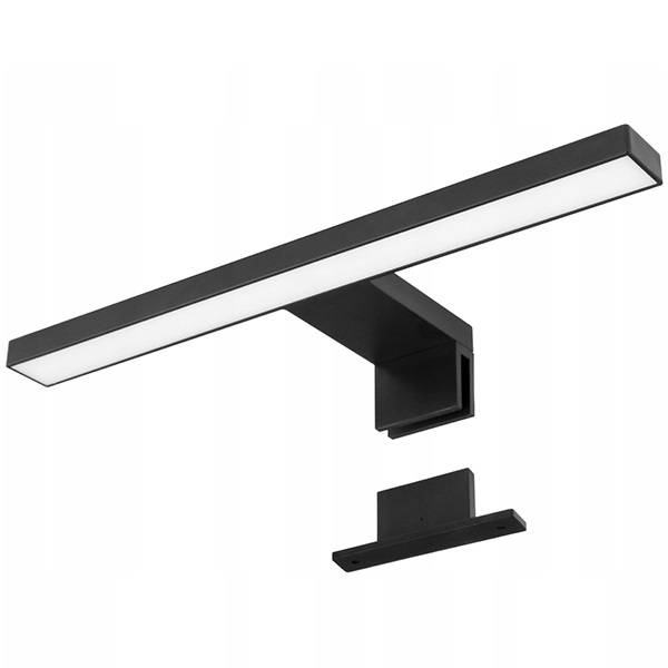 KINKIET ŁAZIENKOWY 2W1 CZARNY 7W LED LAMPA MONTAŻ NA LUSTRO NA SZAFKĘ 30 CM