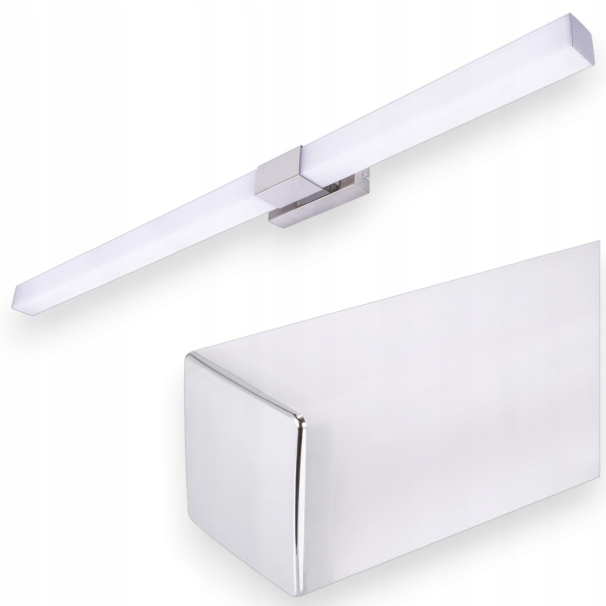 KINKIET LED ŁAZIENKOWY LAMPA DO ŁAZIENKI NAD LUSTRO CHROM 24W 100cm IP44