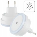 LAMPKA LED 1W NOCNA DLA DZIECI DO ZASYPIANIA DO KONTAKTU CZUJNIK ZMIERZCHU