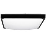 LAMPA DO ŁAZIENKI PLAFON ŁAZIENKOWY LED 2 x E27 IP44 KWADRAT CZARNY