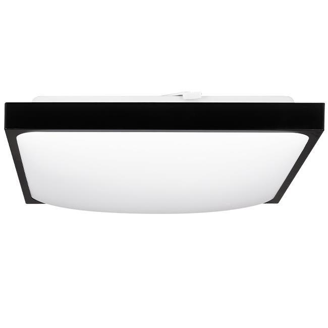 LAMPA DO ŁAZIENKI PLAFON ŁAZIENKOWY LED 2 x E27 IP44 KWADRAT CZARNY
