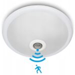 PLAFON SZKLANY KLOSZ LAMPA SUFITOWA LED 2 x E27 CZUJNIK RUCHU I ZMIERZCHU