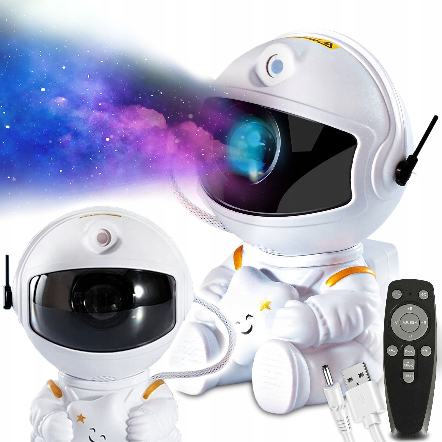 LAMPKA NOCNA PROJEKTOR GWIAZD LED DLA DZIECI ASTRONAUTA LAMPKA NOCNA