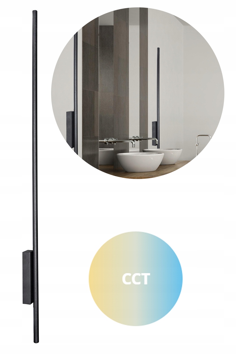 LAMPA ELEWACYJNA ZEWNETRZNA NAD GARAŻ NA TARAS LED 12W CZARNY REGULACJA CCT