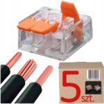 5 x SZYBKOZŁĄCZKA ZŁĄCZKA INSTALACYJNA TYPU WAGO 3P ZACISKOWA DRUT LINKA