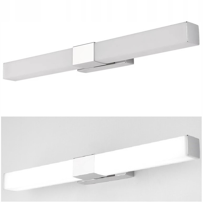 KINKIET ŁAZIENKOWY LAMPA LED 12W DO ŁAZIENKI NAD LUSTRO 60cm CHROM IP44