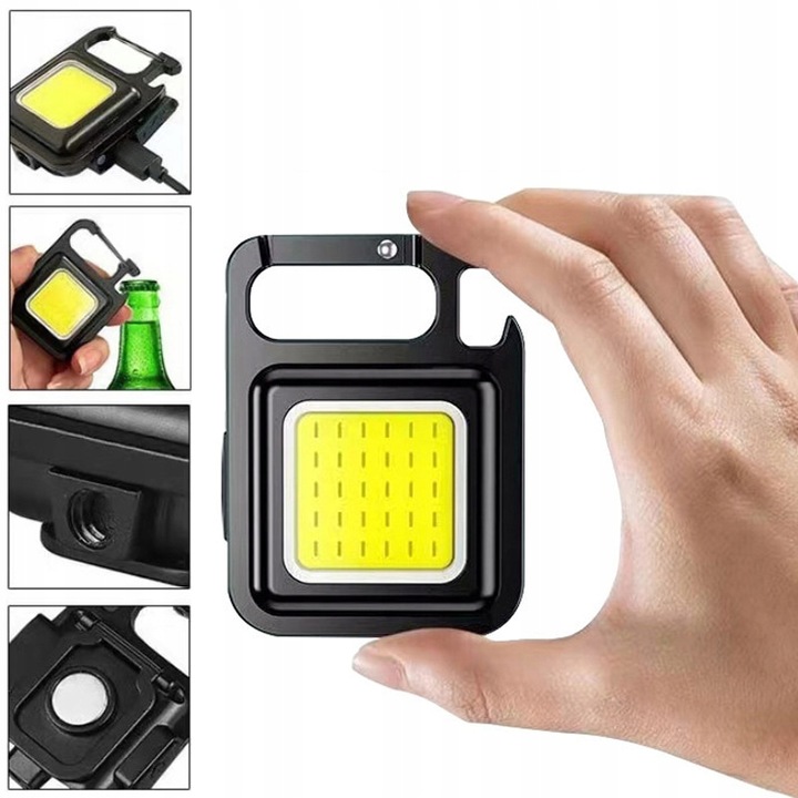 LATARKA LED KIESZONKOWA MOCNA MINI LATARKA BRELOK OTWIERACZ MAGNES UCHWYT