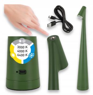 LAMPKA BIURKOWA LED 1W CCT LAMPKA STOŁOWA Z AKUMULATOREM KABEL USB ZIELONA Lampy biurkowe