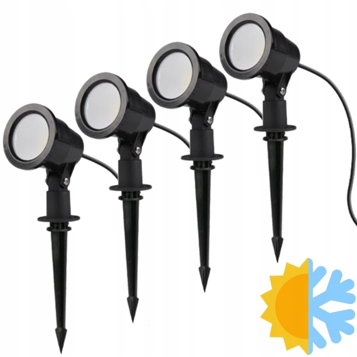4x REFLEKTOR NAŚWIETLACZ LED 7W WBIJANY GRUNT IP65