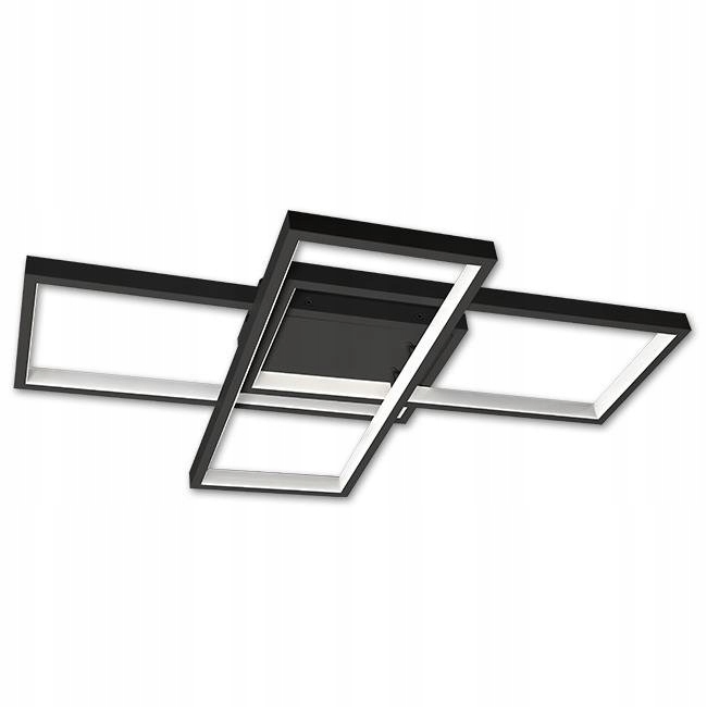 LAMPA SUFITOWA PLAFON ŻYRANDOL LED 72W CZARNY + PILOT+ PAMIĘĆ