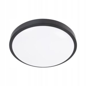 LAMPA DO ŁAZIENKI PLAFON ŁAZIENKOWY LED 2 x E27 IP44 LAMPA OKRĄGŁA CZARNA Plafony