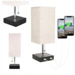 LAMPKA BIURKOWA STOŁOWA LED E27 Z PORTAMI DO ŁADOWANA USB-C/ USB-A