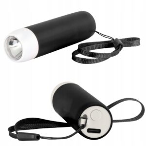 LATARKA LED KIESZONKOWA MOCNA MINI LATARKA BRELOK 1W AKUMLATOROWA CZARNA Latarki