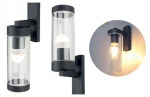 KINKIET OGRODOWY ELEWACYJNY ZEWNETRZNYLAMPA SCIENNA 1XE27 IP44 CLEAR Kinkiety