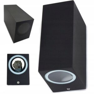 LAMPA ELEWACYJNA ZEWNĘTRZNA OGRODOWA DEKORACYJNY CZARNY 2xGU10 IP44 Lampy elewacyjne