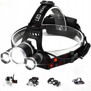 MOCNA LATARKA CZOŁOWA LED AKUMLATOROWA LAMPKA NA GŁOWĘ CZOŁÓWKA Latarki